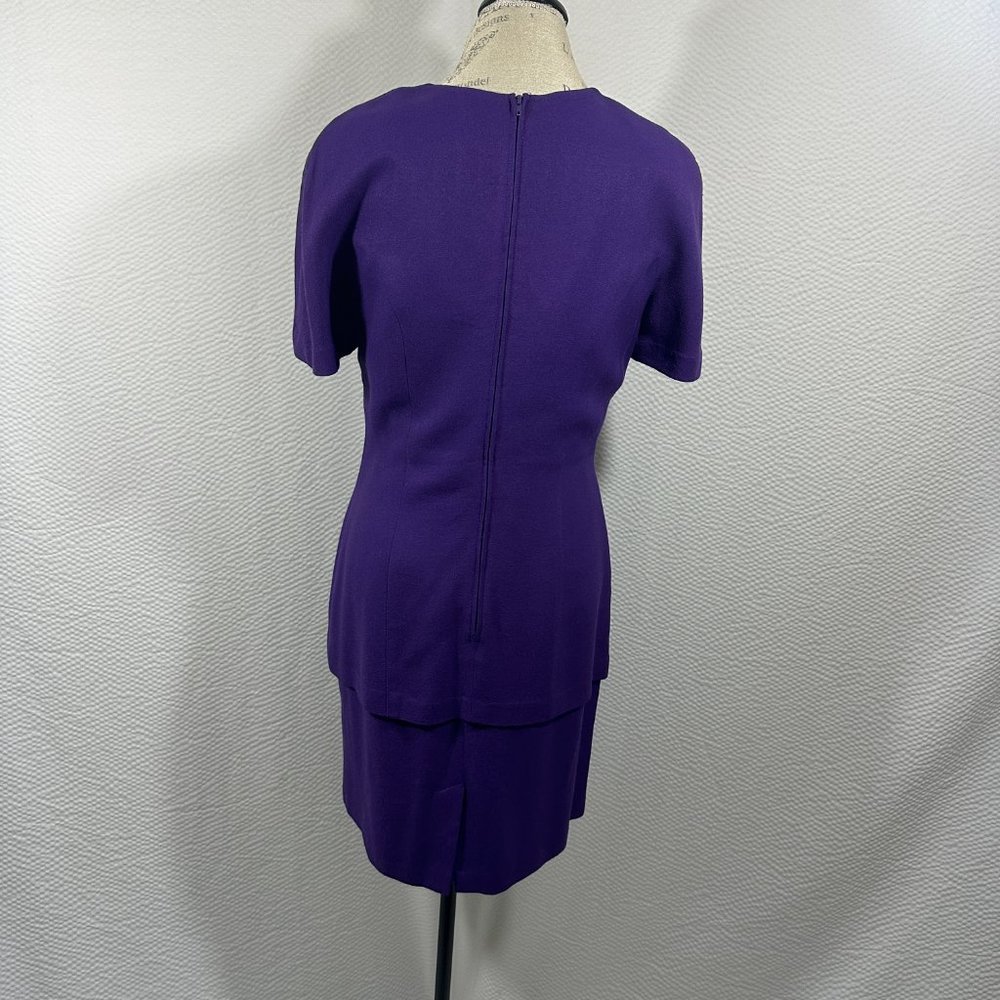 Ellen Ashley Vintage Purple Dress Faux 2 piece look - Picture 3 of 8